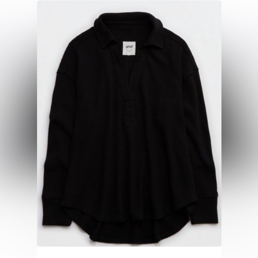 Aerie Lumber Jane Waffle Long Sleeve Shirt